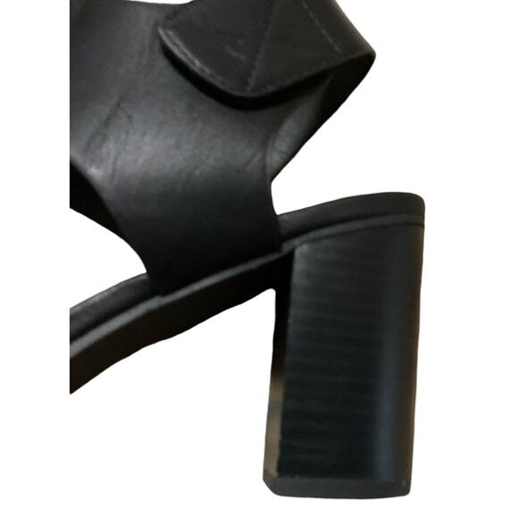 Soda WAIT-AS Women's Black Size 10 Block Heel Sandals Open Toe Adjustable Strap - Picture 4 of 11